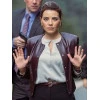 NCIS Tony and Ziva Martine Aranow Maroon Leather Jacket