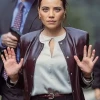 NCIS Tony and Ziva Martine Aranow Maroon Leather Jacket