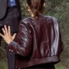 NCIS Tony and Ziva Martine Aranow Maroon Leather Jacket