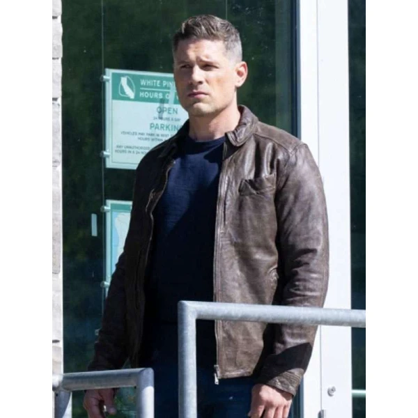 Matt Lauria Sheriff Country Brown Leather Jacket