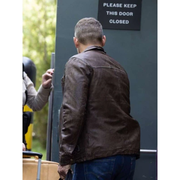 Matt Lauria Sheriff Country Brown Leather Jacket