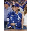 Maude Apatow World Series LA Dodgers Blue Jacket