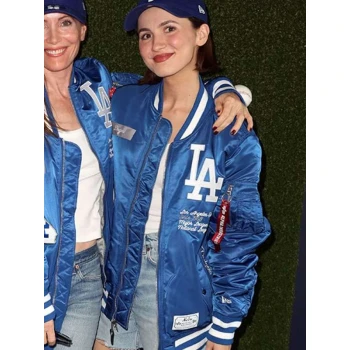 Maude Apatow World Series LA Dodgers Blue Jacket