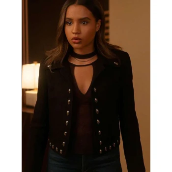 May Grant 9-1-1 S09 Black Studded Jacket