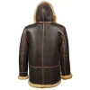 Men Brown B7 Shearling Leather Jacket