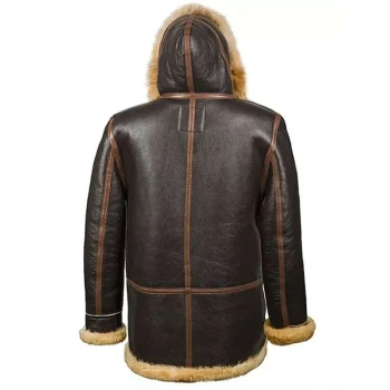 Men Brown B7 Shearling Leather Jacket