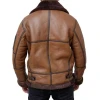 Men Brown Leather Aviator Jacket