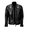 Men Devil Design Black Vitange Motorcycle Leather Jacket