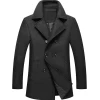 Men Double Breasted Grey Peacoat