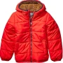 Men Red Winter Jacket With Sherpa Hood