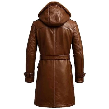 Men Shearling Brown Leather Coat