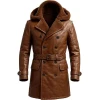 Men Shearling Brown Leather Coat