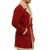 Men Shearling Red Christmas Coat
