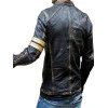 Zipper Men Vintage Black Leather Motorcycle Jacket