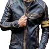Zipper Men Vintage Black Leather Motorcycle Jacket Zipper Men Vintage Black Leather Motorcycle Jacket