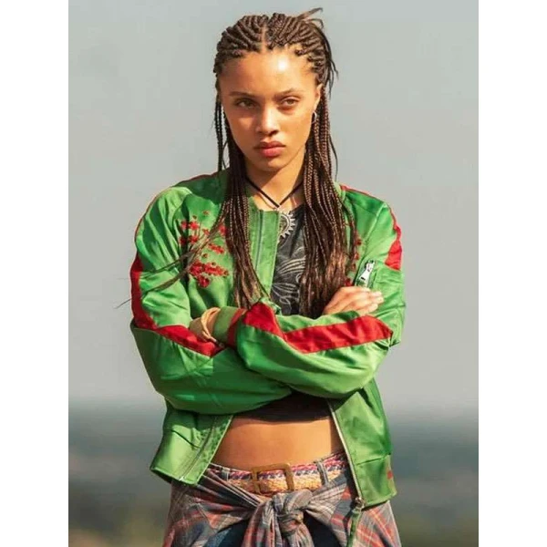 Meréana Tomlinson The Iris Affair Green Bomber Jacket