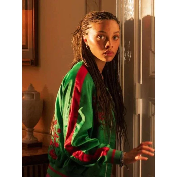 Meréana Tomlinson The Iris Affair Green Bomber Jacket