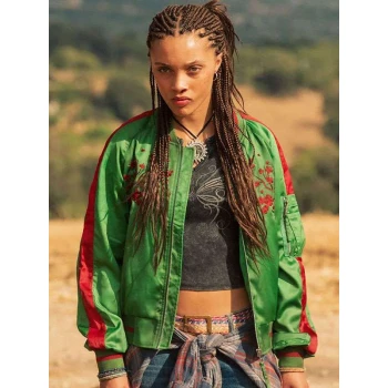 Meréana Tomlinson The Iris Affair Green Bomber Jacket