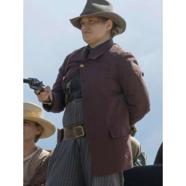 Merritt Wever Godless Maroon Jacket Merritt Wever Godless Maroon Jacket