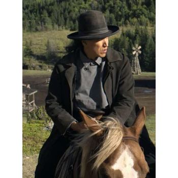 Michael Greyeyes The Abandons Black Trench Coat