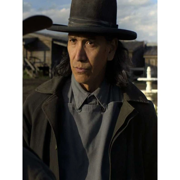 Michael Greyeyes The Abandons Black Trench Coat