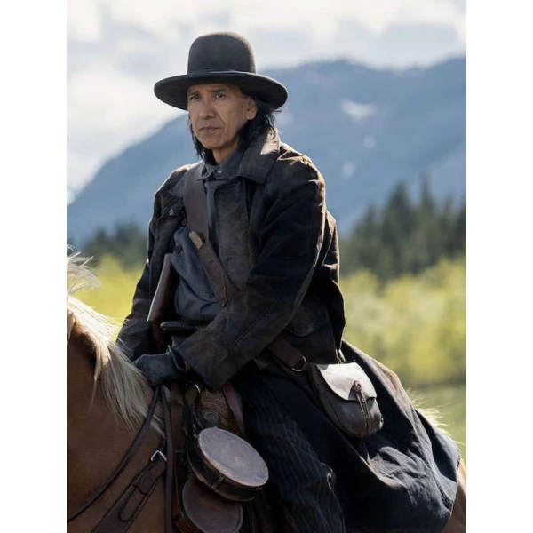 Michael Greyeyes The Abandons Black Trench Coat