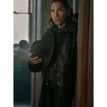 Michael Greyeyes The Abandons Black Trench Coat