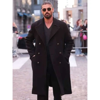 Michele Morrone Black Wool Coat