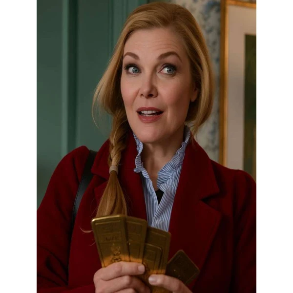 Michelle Pfeiffer Oh What Fun Red Wool Coat