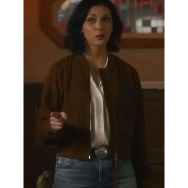 Mickey Fox Sheriff Country Brown Bomber Jacket