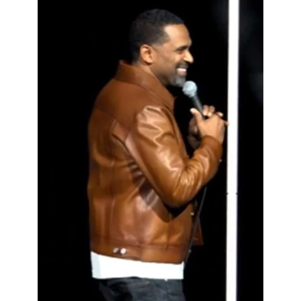 Mike Epps Brown Trucker Leather Jacket