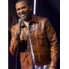 Mike Epps Brown Trucker Leather Jacket
