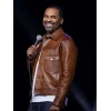 Mike Epps Brown Trucker Leather Jacket