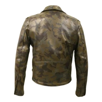 Military Camouflage Leather Jacket