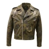 Military Camouflage Leather Jacket