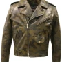 Military Camouflage Leather Jacket