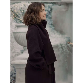 Minka Kelly Champagne Problems Maroon Coat
