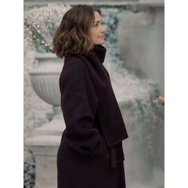Minka Kelly Champagne Problems Maroon Coat