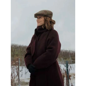 Minka Kelly Champagne Problems Maroon Coat