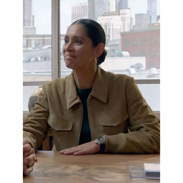 Miranda Rae Mayo Chicago Fire 2025 Suede Bomber Jacket