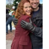 Mistletoe Murders S02 Sarah Drew Maroon Trench Coat