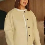 Molly Novak Loot S03 Beige Leather Jacket