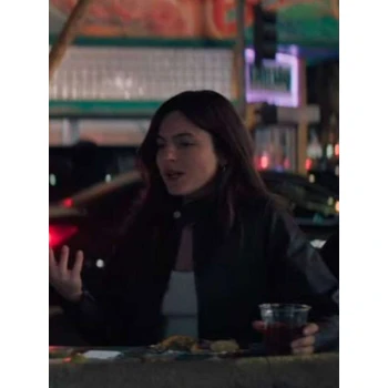 Monica Barbaro Crime 101 Black Leather Jacket