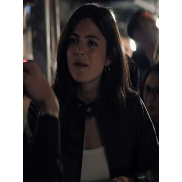 Monica Barbaro Crime 101 Black Leather Jacket