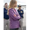 Morgan GilloryHigh Potential S02 Purple Leather Blazer