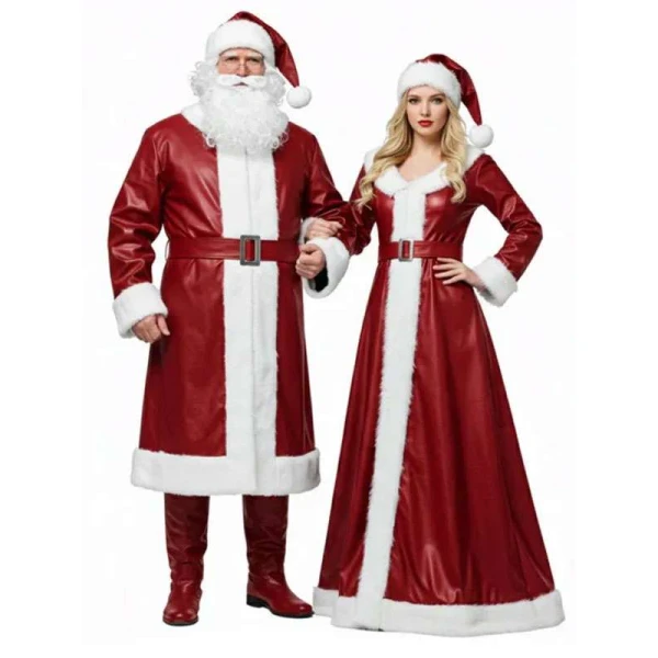 Mr and Mrs Santa Claus Leather Costume