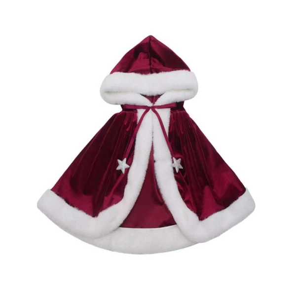 Mrs Santa Claus Maroon Christmas Cape