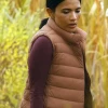 Women’s Brown Fashion Vest Worn by Jackie Howard in Walter Boys