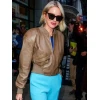 Naomi Watts NYC 2025 Brown Leather Jacket