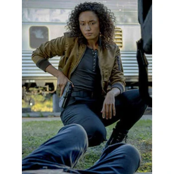 NCIS Sydney S03 Olivia Swann Brown Bomber Jacket